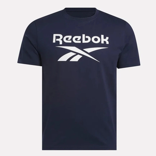 Koszulka męska bawełniana Reebok Chad Big Logo Crew N 100240895 L Granatowa (1200175462798) - obraz 4