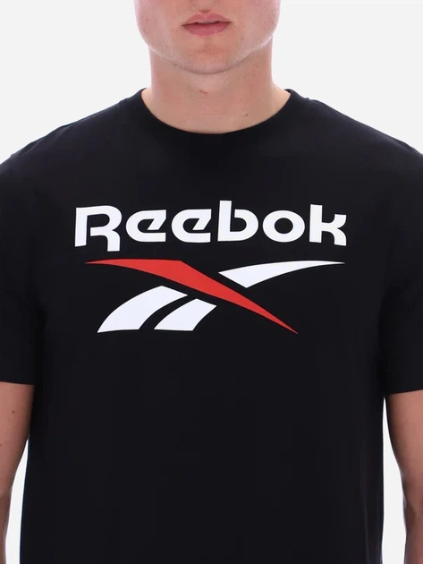 Футболка бавовняна довга чоловіча Reebok Bruno Big Logo Crew Neck Ss 100240887 2XL Чорна (1200175735526) - зображення 4