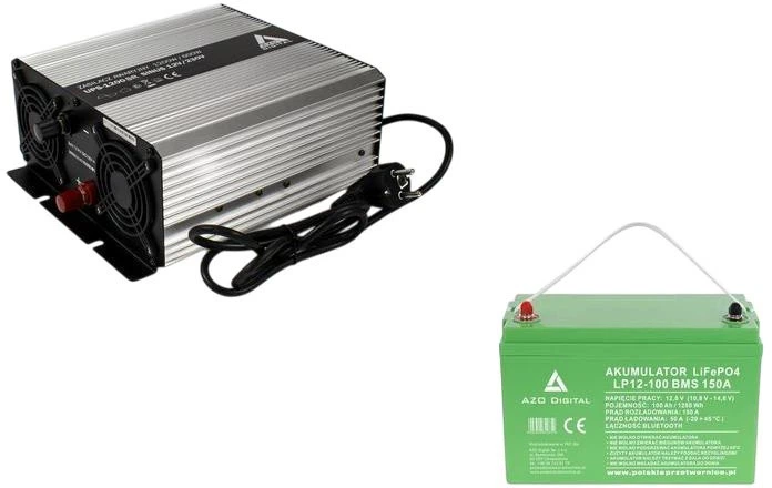 UPS AZO Digital Sinus UPS-1200SR 1200W + AKU 100Ah 12V LiFePO4 BMS (AZO00D1374) - obraz 1