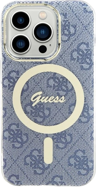 Etui plecki Guess IML 4G MagSafe do Apple iPhone 15 Pro Max Blue (3666339194659) - obraz 2
