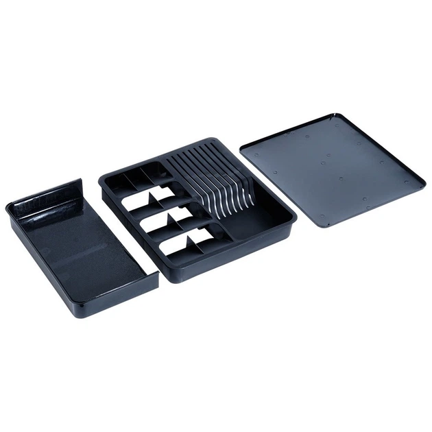 Органайзер для столових приборів у шухляду Vilde розсувний Чорний 40 x 31 см (5904316477288) - зображення 11
