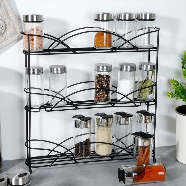 Półka na przyprawy Vilde metalowa czarna 33.5 x 6.5 x 33.5 cm (5904316454500) - obraz 3