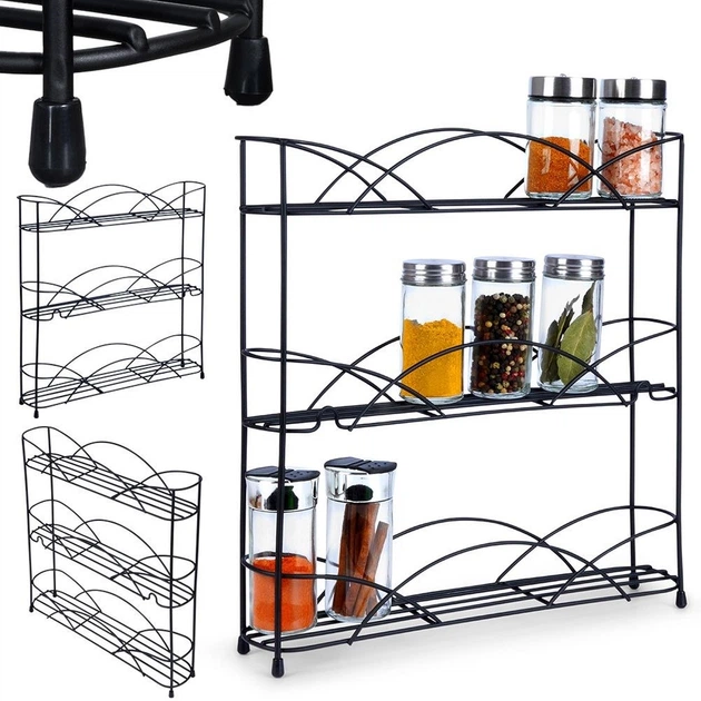 Półka na przyprawy Vilde metalowa czarna 33.5 x 6.5 x 33.5 cm (5904316454500) - obraz 11