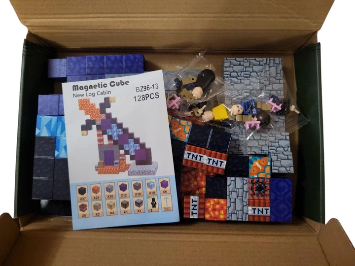 Minecraft магнитный конструктор Magnetic Cube 128 деталей кубики конструкторы для взрослых и детей майнкрафт гигантский меч - изображение 3
