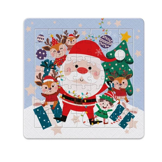 Детские пазлы на планшетке Interdruk Christmas Santa "Санта и его помощники" 18х18 см на 49 элементов (376305) - изображение 2