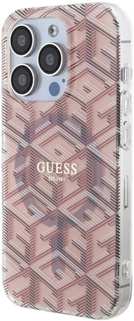 Etui plecki Guess IML GCube MagSafe do Apple iPhone 15 Pro Max Pink (3666339222017) - obraz 3