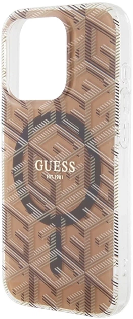 Etui plecki Guess IML GCube MagSafe do Apple iPhone 15 Pro Max Brown (3666339222154) - obraz 6
