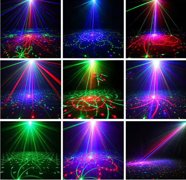 Лазерная установка Party Light RGB+UV с пультом и звуковым сенсором, диско-проектор, светильника для вечеринок и праздников - изображение 3