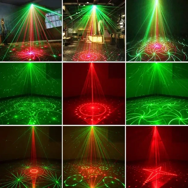 Лазерная установка Party Light RGB+UV с пультом и звуковым сенсором, диско-проектор, светильника для вечеринок и праздников - изображение 4