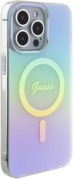 Etui plecki Guess IML Iridescent MagSafe do Apple iPhone 15 Pro Max Turquoise (3666339154950) - obraz 4