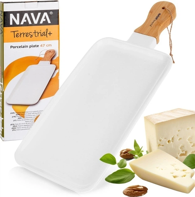 Talerz do serwowania Nava Terrestrial porcelanowy Biały 46 x 2.5 x 18 cm (10-263-030) - obraz 3