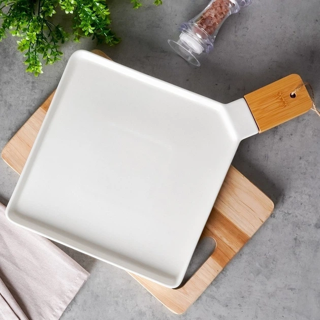 Talerz do serwowania Nava Terrestrial porcelanowy Biały 44.5 x 2.5 x 35 cm (O-10-263-027) - obraz 5