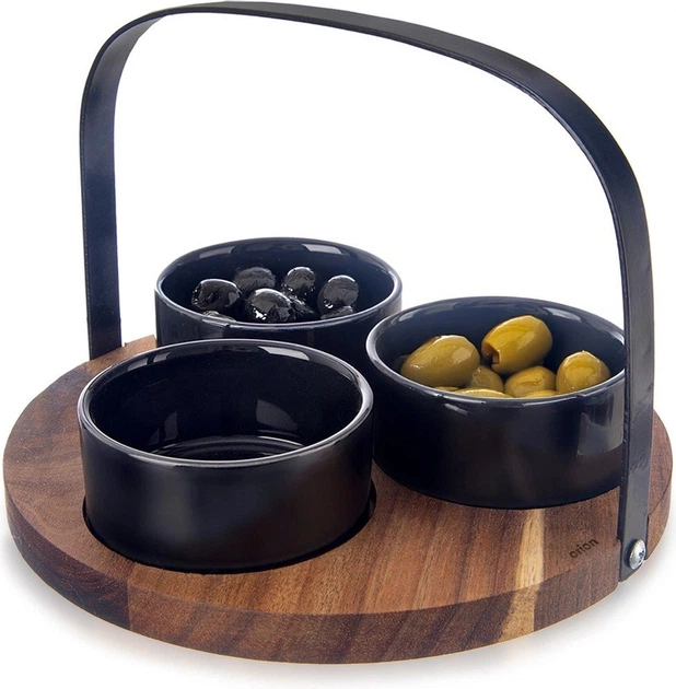 Zestaw misek na przekąski Orion ceramicznych Czarny 130 ml 4 elementy (8592381206642) - obraz 2