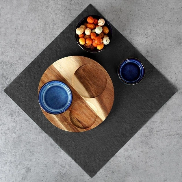 Набір мисок для закусок Excellent Houseware керамічних на підносі Синій 4 предмети (139308-N) - зображення 6