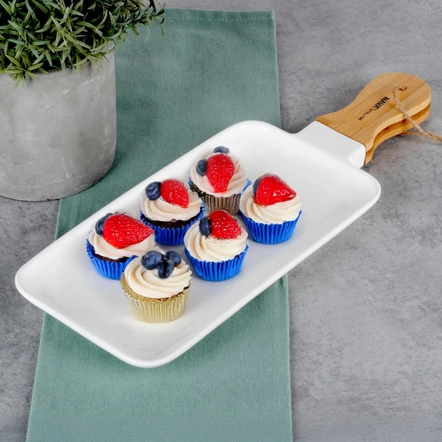 Talerz do serwowania Nava Terrestrial porcelanowy Biały 40.5 x 2.5 x 15 cm (10-263-029) - obraz 4