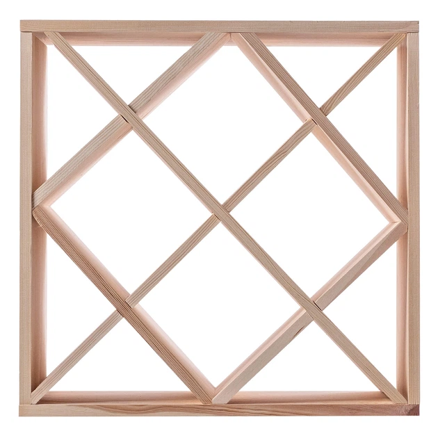 Дерев’яний стелаж для вина Kadax Loreo з решіткою світло-коричневий 52 x 52 см (5906638310694) - зображення 1