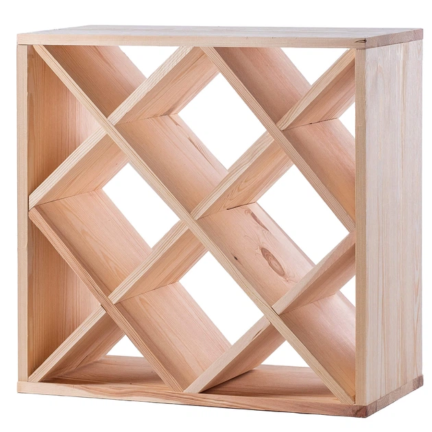 Дерев’яний стелаж для вина Kadax Loreo з решіткою світло-коричневий 52 x 52 см (5906638310694) - зображення 2