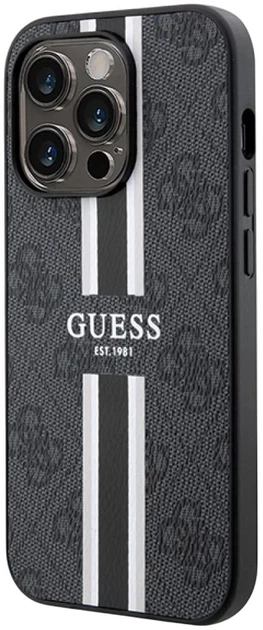 Etui plecki Guess 4G Printed Stripes MagSafe do Apple iPhone 15 Pro Max Black (3666339209742) - obraz 2