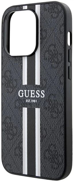 Etui plecki Guess 4G Printed Stripes MagSafe do Apple iPhone 15 Pro Max Black (3666339209742) - obraz 4