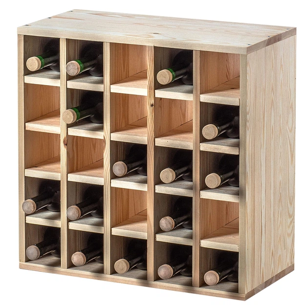 Дерев’яний стелаж для вина Kadax Loreo шахівниця світло-коричневий 52 x 52 см (5906638310700) - зображення 5