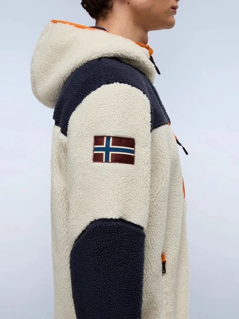 Kurtka przejściowa męska z kapturem Napapijri NP0A4GNSMM91 XL Mleczna - obraz 4