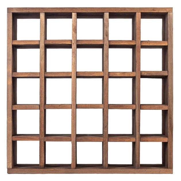 Дерев’яний стелаж для вина Kadax Loreo шахівниця темно-коричневий 52 x 52 см (5906638310731) - зображення 2