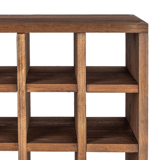 Дерев’яний стелаж для вина Kadax Loreo шахівниця темно-коричневий 52 x 52 см (5906638310731) - зображення 4