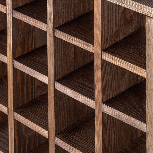 Дерев’яний стелаж для вина Kadax Loreo шахівниця темно-коричневий 52 x 52 см (5906638310731) - зображення 5