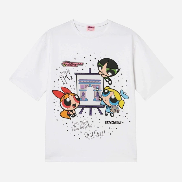 Koszulka damska bawełniana Braccialini PPGTOP02-XX-001 S/M Biała - obraz 1