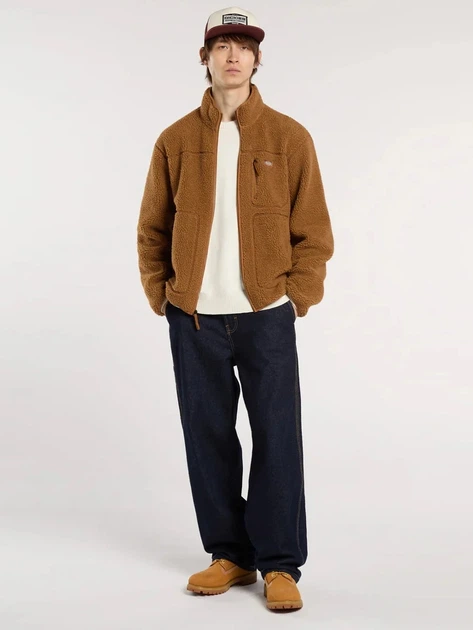 Bluza męska rozpinana streetwear pluszowa Dickies DK0A4YEE0BD1 M Brązowa - obraz 3