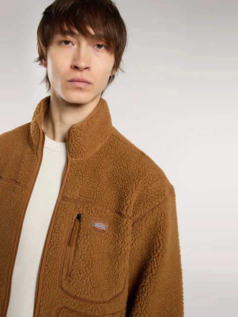 Bluza męska rozpinana streetwear pluszowa Dickies DK0A4YEE0BD1 S Brązowa - obraz 5