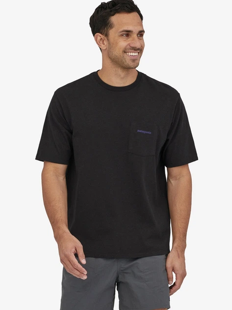Футболка довга чоловіча Patagonia 37655-INBK L Чорна (800070317658) - зображення 1
