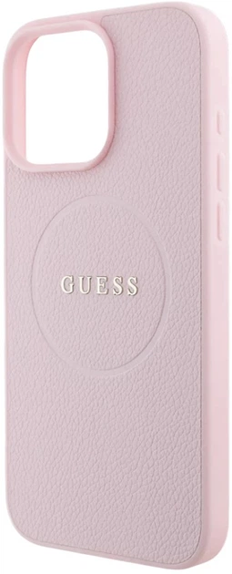 Etui plecki Guess Grained Gold Ring MagSafe do Apple iPhone 15 Pro Max Pink (3666339303945) - obraz 6