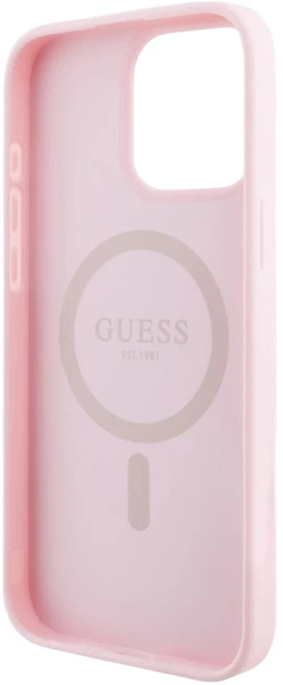 Etui plecki Guess Grained Gold Ring MagSafe do Apple iPhone 15 Pro Max Pink (3666339303945) - obraz 7
