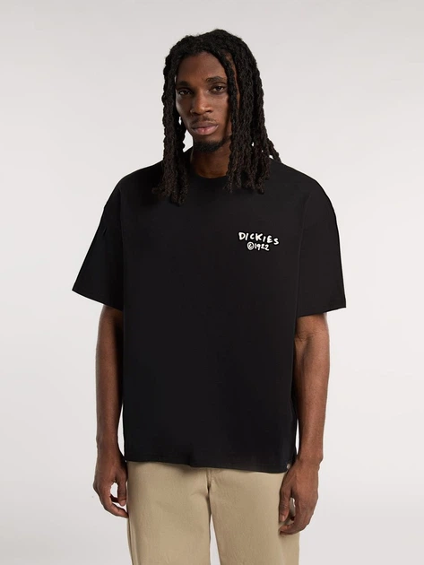 Футболка довга бавовняна чоловіча Dickies DK0A87QOBLK1 M Чорна (800070348168) - зображення 1