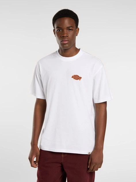 Футболка довга бавовняна чоловіча Dickies DK0A87QQ0WH1 S Біла (800070348172) - зображення 1