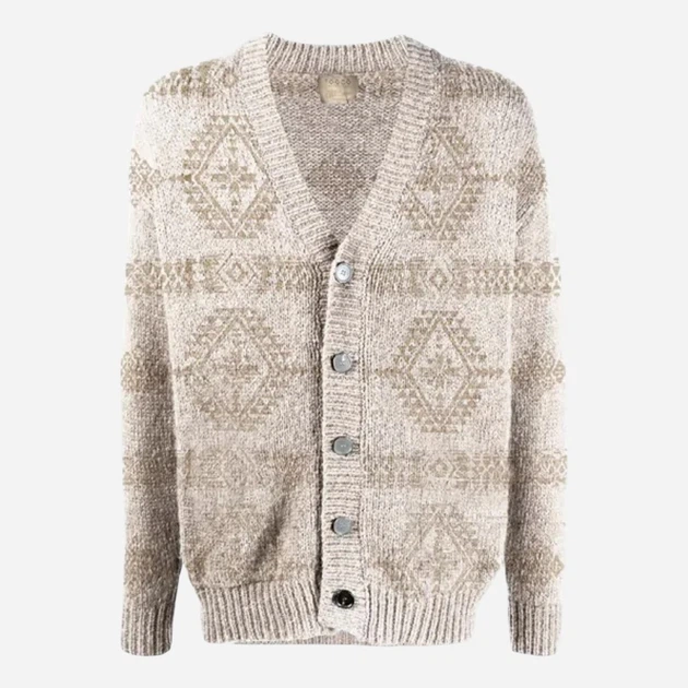 Kardigan męski w romby Tooco TOCOM-VRS-MAYA-OFW S Mleczny - obraz 1