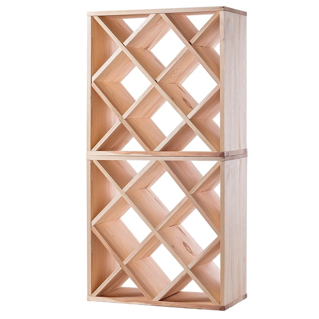 Regał na wino Kadax Loreo kratka drewniany jasny brąz 2 szt (5906638310755) - obraz 1