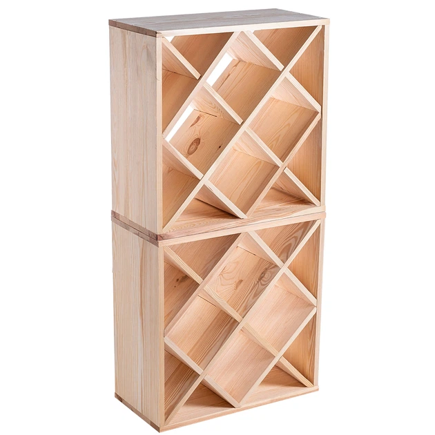 Regał na wino Kadax Loreo kratka drewniany jasny brąz 2 szt (5906638310755) - obraz 2