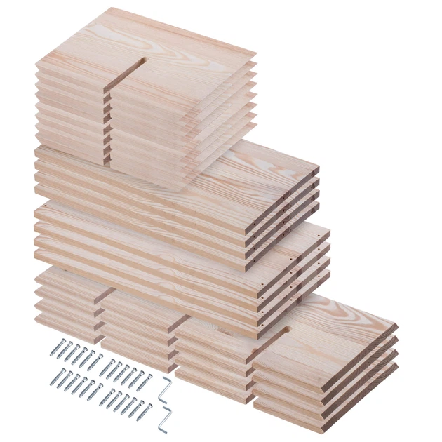 Regał na wino Kadax Loreo kratka drewniany jasny brąz 2 szt (5906638310755) - obraz 4