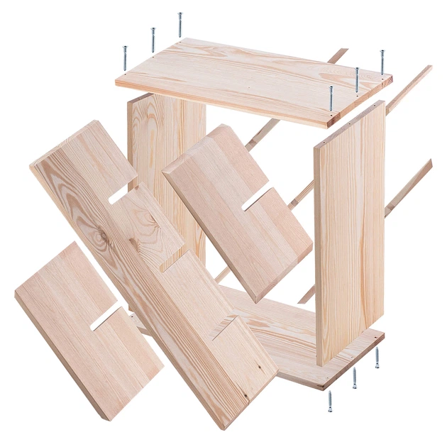 Regał na wino Kadax Loreo kratka drewniany jasny brąz 2 szt (5906638310755) - obraz 9