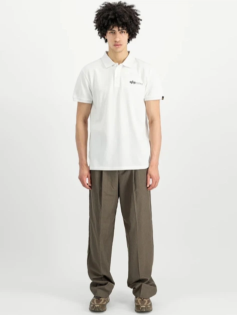 Поло довге чоловіче Alpha Industries X106600-09 S Біле (800070340462) - зображення 3