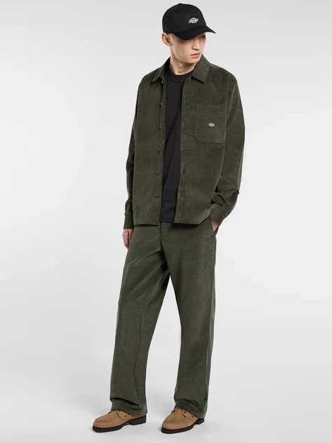 Сорочка вельветова чоловіча Dickies DK0A8652OGX1 L Темно-зелена (800070348071) - зображення 3