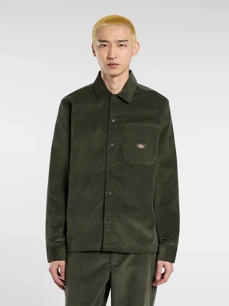 Сорочка вельветова чоловіча Dickies DK0A8652OGX1 M Темно-зелена (800070348074) - зображення 1