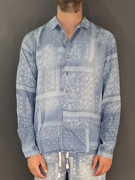 Koszula męska bawełniana Tooco TOCOM-SCH-DARK-DENIM M Błękitna - obraz 1