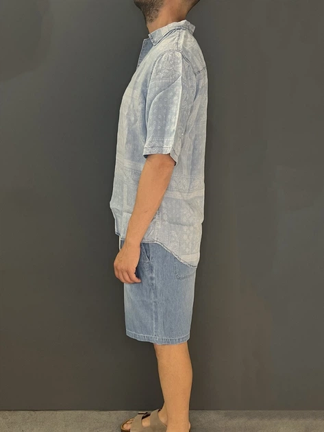 Сорочка бавовняна літня чоловіча Tooco TOCOM-SSH-LIGHT-DENIM M Блакитна (800070340801) - зображення 3