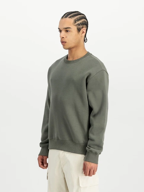 Bluza bez kaptura męska Alpha Industries 258307142 L Zielona - obraz 4