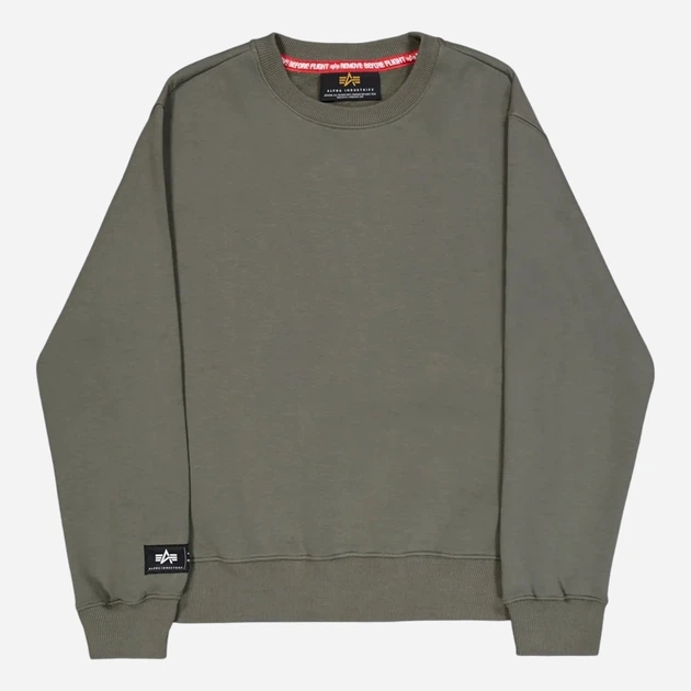 Bluza bez kaptura męska Alpha Industries 258307142 L Zielona - obraz 6