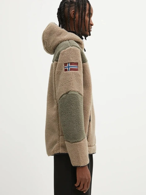 Kurtka przejściowa męska z kapturem Napapijri NP0A4GNSMCD1 L Beżowa - obraz 4