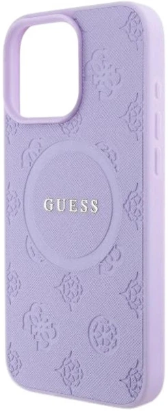 Etui plecki Guess Saffiano Peony Classic Logo MagSafe do Apple iPhone 16 Pro Max Purple (3666339328276) - obraz 6